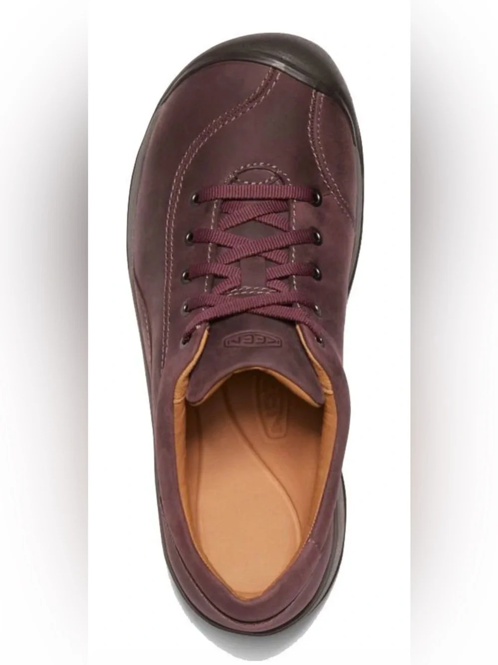 KEEN Women's Burgundy Leather Lace-Up Sneakers